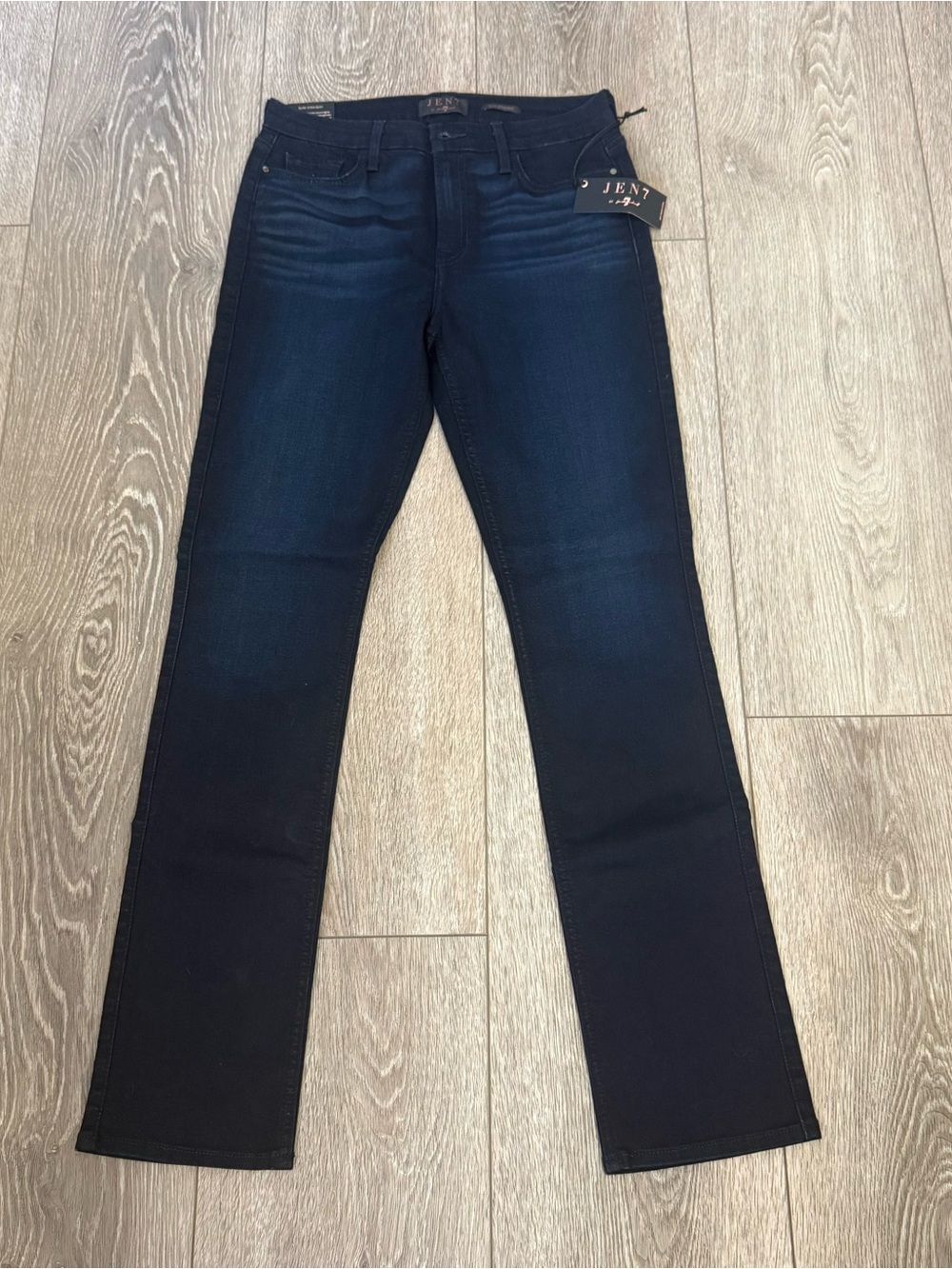 New With Tags JEN7 by 7 For All Mankind Slim Straight Jeans in dark wash Size 6